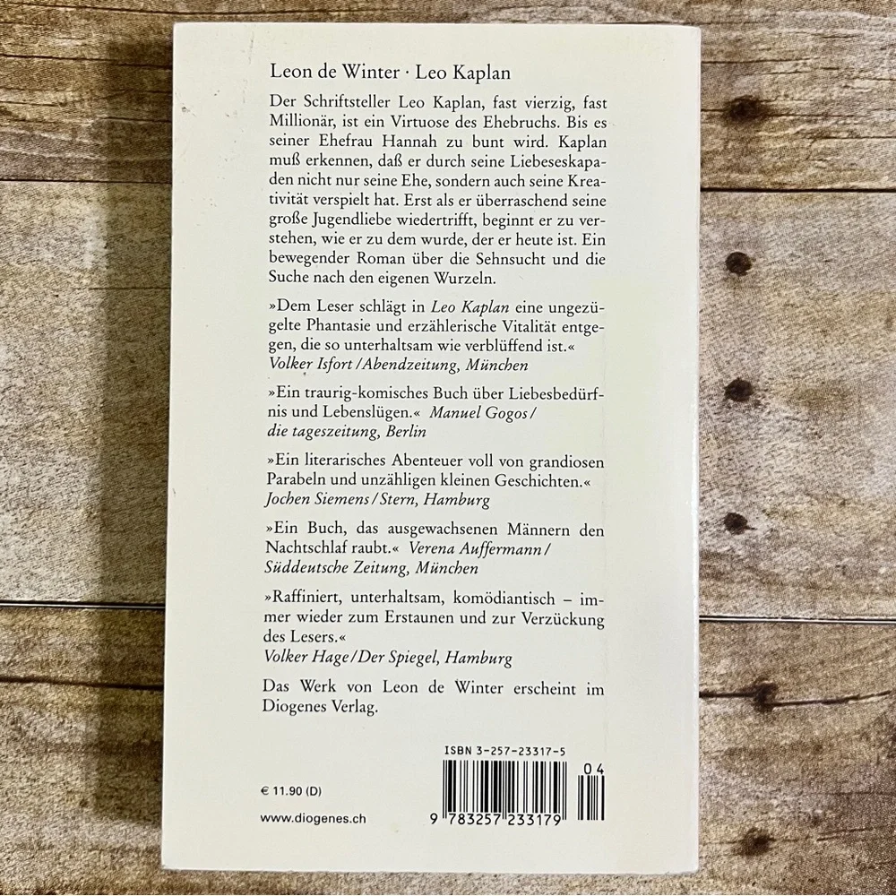 Leon de Winter Leo Kaplan German Paperback Novel‎ Diogenes 2002 ISBN 3257233175